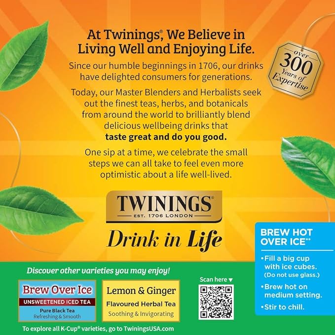 Twinings Green Tea 72 K-Cup Pods for Keurig, 12 Count (Pack of 6), Smooth Flavour, Enticing Aroma, Caffeinated, Enjoy Hot or Iced - Bloomnest