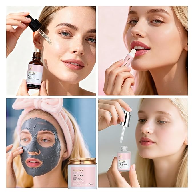 30pcs Valentines Day Gifts for Women, Spa Gifts Rose Facial Skin Care Set, Face Cream, Bath Oil, Serum, Shower Accessories, Bath and Body & Facial Kit, Birthday, Christmas, Mother's Day,Bridal Shower - Bloomnest