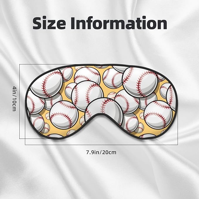 Sleep Eye Mask Baseball Softball Sleep Mask for Women Men Comfortable Eye Mask with Adjustable Strap Soft Eye Cover Blindfold for Travel Yoga Nap Shift Work - Bloomnest