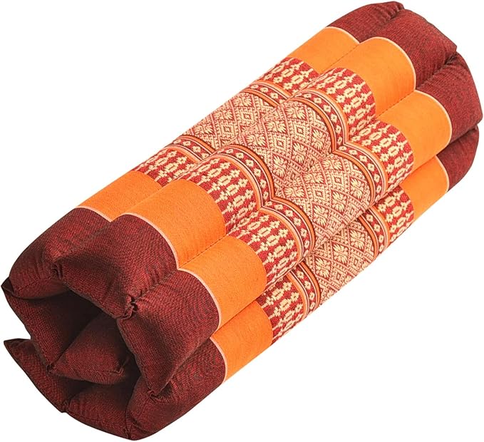 Zafuko Rollable Cushion - Organic Kapok Filling, use Rolled or Flat for Yoga and Meditation, Lightweight, Great car or seat Cushion - Bloomnest