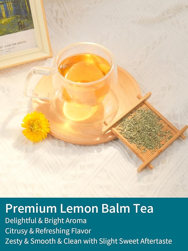 TeeLux Lemon Balm Tea Bags, Pure & Natural Lemon Balm Herbal Tea, Lemony & Citrusy Flavor, Caffeine Free, 100 Count - Bloomnest