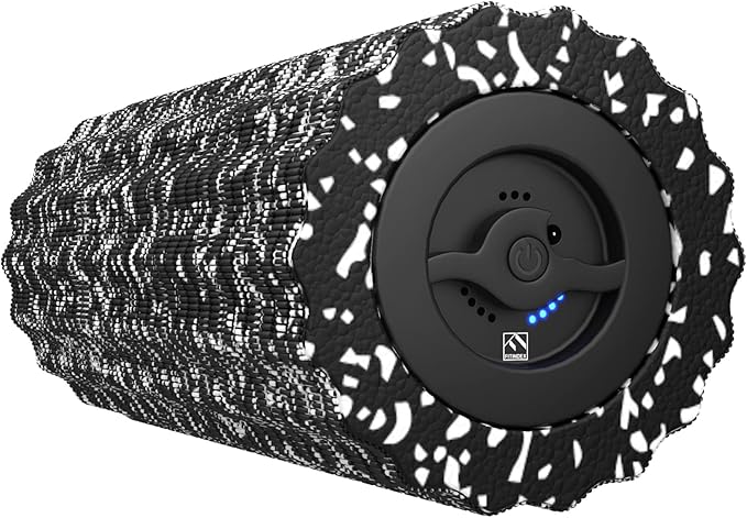 FITINDEX Vibrating Foam Roller for Muscle Deep Tissue, Back Pain Relief, Leg Foot Neck Massager, Exercise, Pilates, Muscle Recovery, Physical Therapy, 4-Speed, Rechargeable, Black - Bloomnest