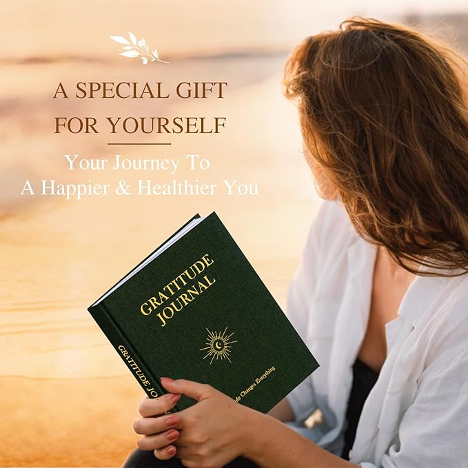 Lanpn Daily Gratitude Journal for Men Woman, 4 Month Mindfulness & Affirmation Planner, 7.8"x9.2" The 5 Minute Grateful Diary, Guided Reflection with Positivity Prompts Undated Notebook, Green - Bloomnest