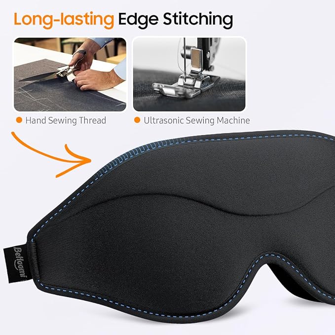 Sleep Mask, Premium Eye Mask for Sleeping, Total Blackout, Super Soft Comfort, Adjustable Fit, Upgraded 3D Ergonomic Designed Sleeping Mask for Home, Office, Travel, Meditation, Yoga, Black - Bloomnest