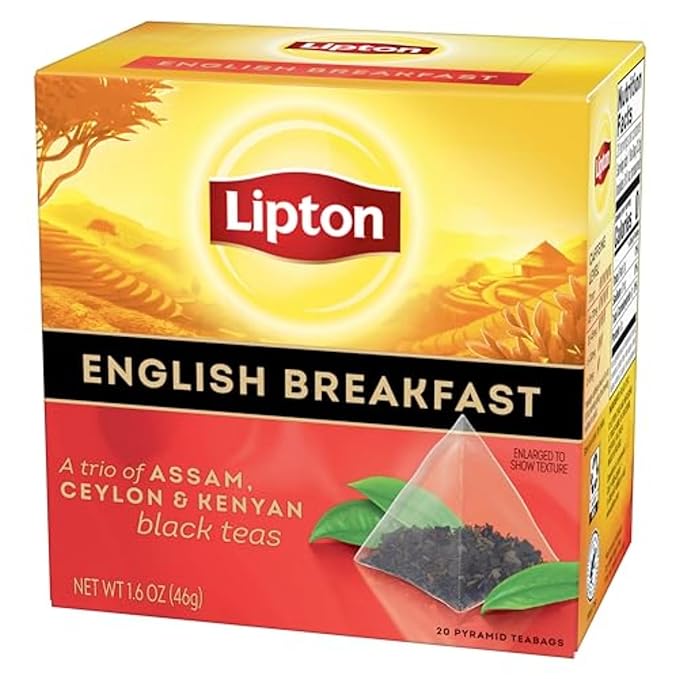 Lipton Black Tea English Breakfast, Pyramid Tea Bags, Flavored Teabags, 20 Total Bags (Pack of 2) - Bloomnest