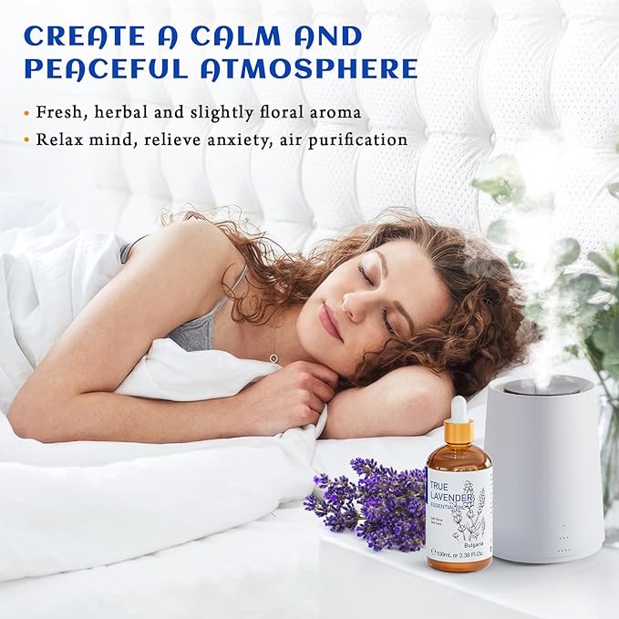 HIQILI Lavender Essential Oil - 100% Pure Undiluted, for Aromatherapy Diffuser at Room & Office, Relax Mind and Better Sleep, Therapeutic Grade | 100ML with Glass Dropper - Bloomnest