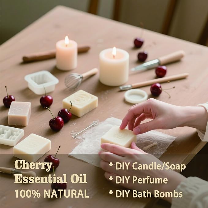 Cherry Fragrance Oil-Cherry Essential Oil 8.33oz (250ml)-100% Pure Natural Scent for Diffusers, Candles, Soap Making & Aromatherapy-Relaxing Home & Gift Essential Oil for Bath, Massage - Bloomnest