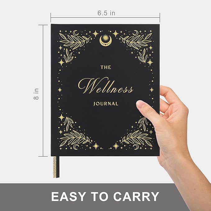And Per Se Wellness Journal, Daily Journal for Personal Mental Health, Sleep & Diet Tracking, Self Care Reflection for Women & Men (Stardust Black) - Bloomnest