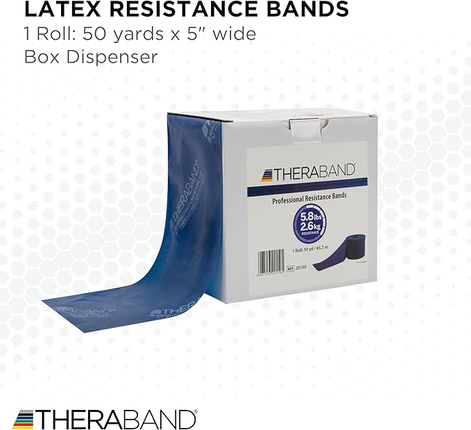 THERABAND Resistance Band, Black, Special Heavy, 50-Yard Roll, Latex Elastic Band for Exercise - Bloomnest