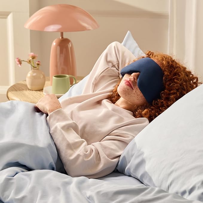 Bearaby Midnight Blue Sleep Mask 23” x 4” Weighted Eye Mask for Sleeping 0.75 lbs 100% Light Blocking Mask for Travel and Rest Silky Soft Fabric for Deep Gentle Sleep - Bloomnest