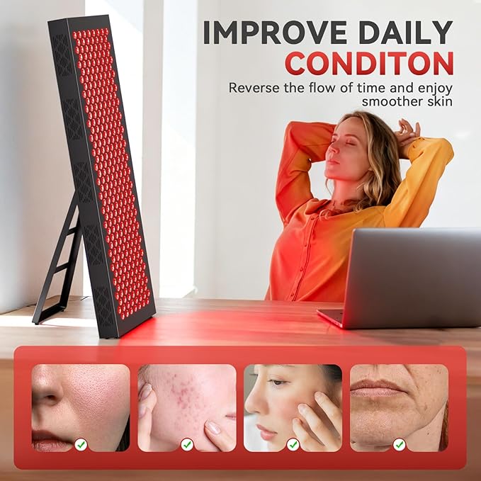 Red Light Therapy Box, 5in1 LED with 630-660-810-830-850, Metal Case, 3 Modes Red Light Panel with Soft Belt, 6 Timing Set - 9 Pulse Modes - 4-Level - Red Light Therapy Panel for Body Bloomnest