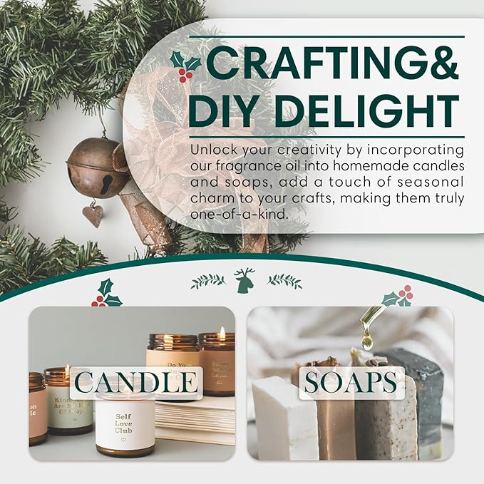 SALKING Christmas Wreath Fragrance Oil, 120ml (4 Fl Oz) Premium Essential Oils for Diffuser, Candle Scents for Candle Making, Soap Making Supplies, Diffuser Oil Scents, Holiday Gifts - Bloomnest