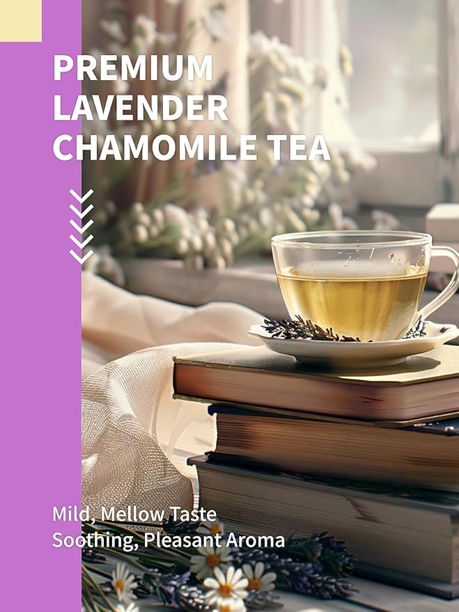 HYNTMYT Chamomile & Lavender Tea, Blend of Chamomile, Lavender, and Lemon Balm, Soothing & Aromatic, Caffeine Free, 120 Count - Bloomnest