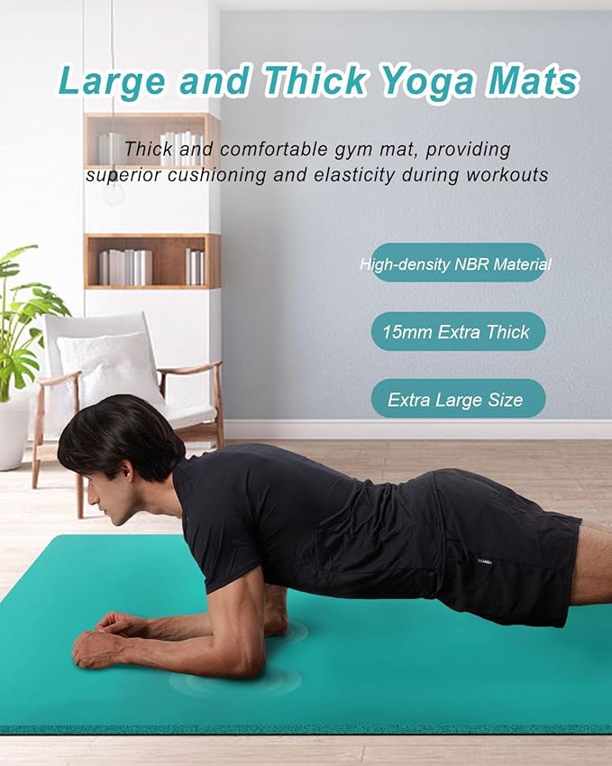 Yoga Mat Thick Wide Yoga Mats for Women Men Large Exercise Mat 78"x35" 1/2 Inch Workout Mat for Home Gym, with Carrying Yoga Bag