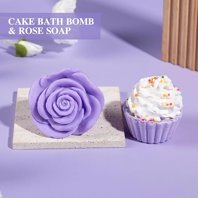 Birthday Gifts for Women - 13PCS Unique Happy Birthday Gifts Basket for Mom Her Best Friend Sister Wife Girlfriend Coworker - Relaxing Spa Self Care Package Get Well Soon Gifts Set (Lavender) - Bloomnest