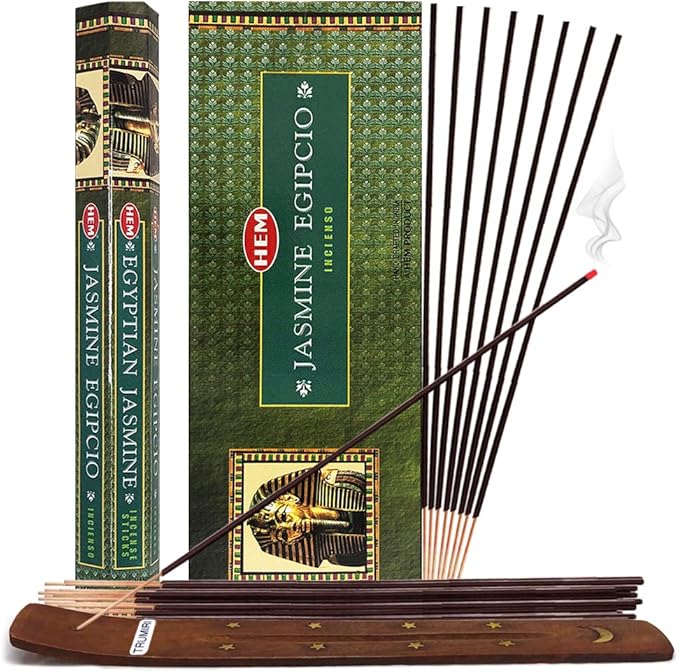 Egyptian Jasmine Incense Sticks and Incense Stick Holder Bundle Insence Insense Hem Incense Sticks