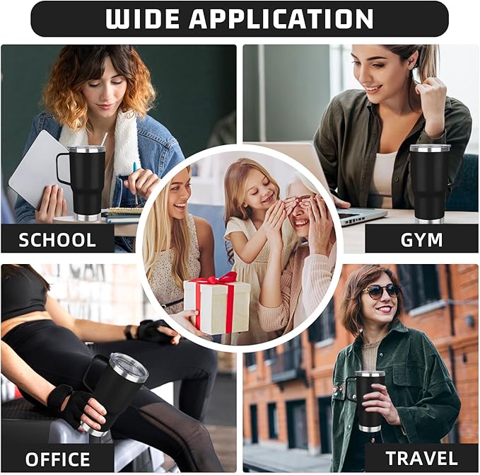 20 oz Tumbler with Handle Stainless Steel Insulated Coffee Mug Tumbler with Lid and Straw Double Wall Vacuum Insulated Coffee Mug Leak Proof Travel Mug Tumbler for Hot and Cold Drink (Mix Color-1)