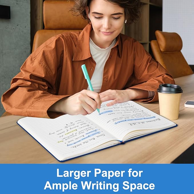 COMIX A4 Lined Journal Notebooks, 240 Pages, Large Size-8.5" x 11", Navy, Hardcover Journaling Notebooks for Men & Women- Fits for Office, Business, School, Notes Taking & Writing - Bloomnest