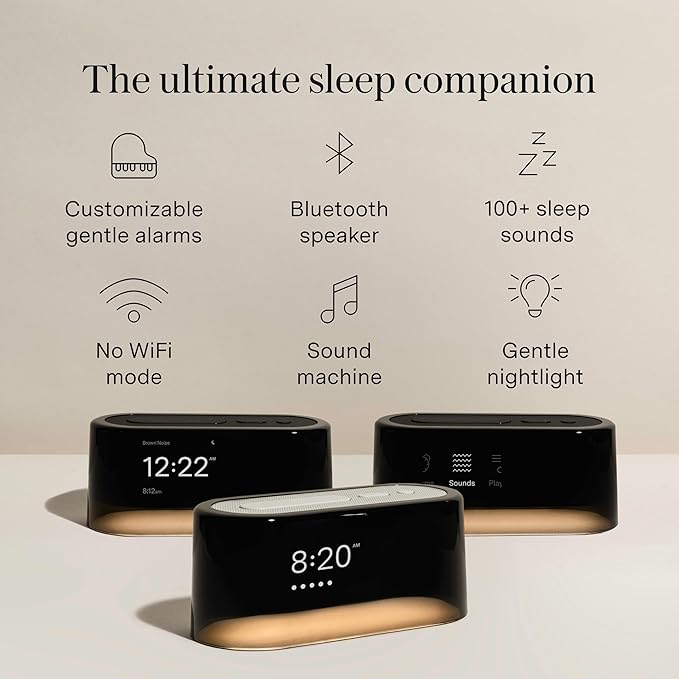 Loftie Alarm Clock with Sound Machine – Smart Alarm Clock with Light, White Noise, Bluetooth Speaker, Night Light Sound Machine, 100+ Sounds, Blackout Mode, No WiFi Mode, Optional Subscription - White - Bloomnest