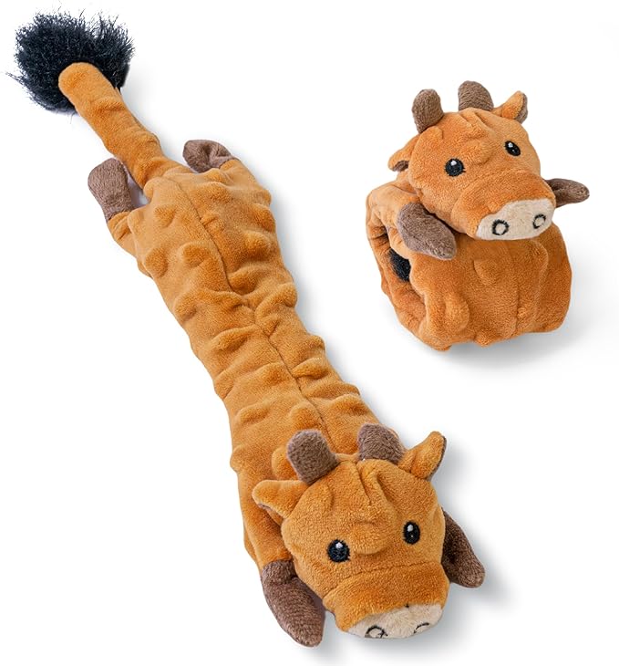 SHARLOVY Dog Squeaky Toys Pack, Bubble Plush Puppy Teething Pet Toys, Crinkle No Stuffing Animals Dog Toy, Doggies Chew for Large Small Medium Breeds - Bloomnest