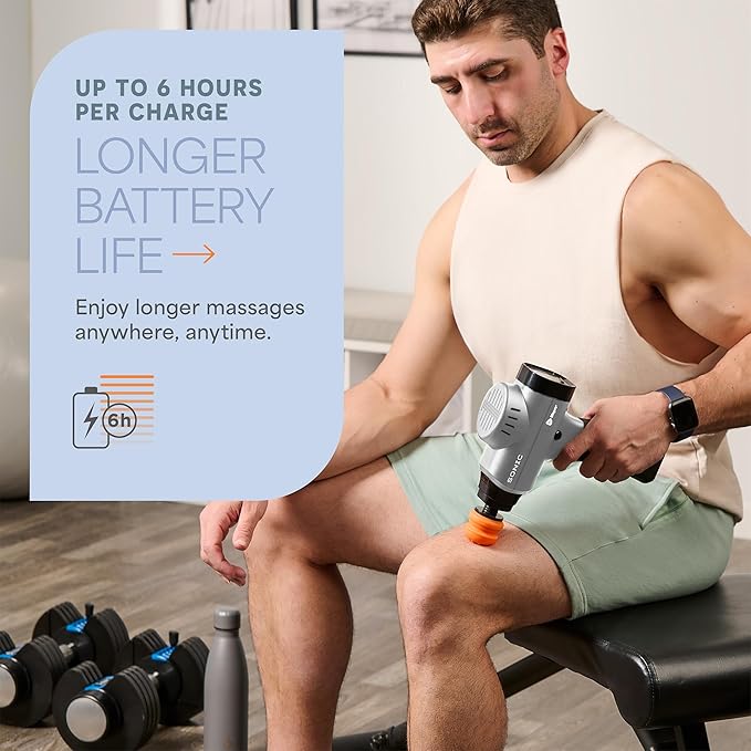 LifePro Massage Gun & Holder (Sold Separately) – Percussion Muscle Massager for Athletes with 8 Heads & 6 Speeds – Deep Tissue Back Muscle Extender for Recovery - Bloomnest