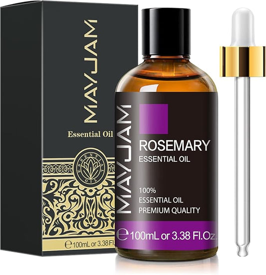Rosemary Essential Oil with Dropper, MAYJAM Pure Rosemary Oil Aromatherapy Oils for Humidifier and Diffusers, 3.38FL.OZ - Bloomnest