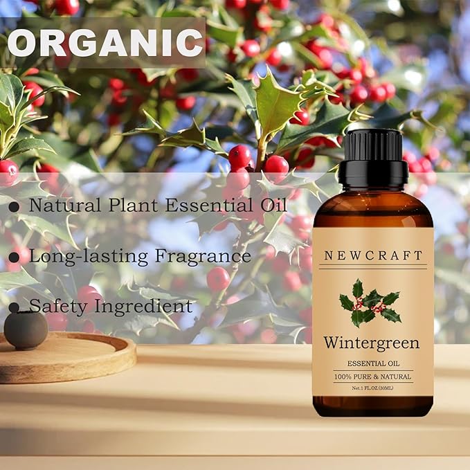 Wintergreen Essential Oils, 100% Pure and Natural Essential Oil for Aromatherapy Diffuser - Wintergreen/1 Fl Oz NewCraft