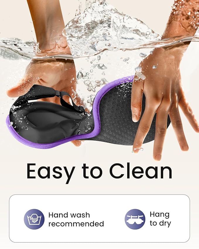 WAOAW Sleep Mask for Men Women: Blackout Eye Masks for Sleep - 3D Breathable Soft Comfortable Eye Mask for Travel - Adjustable Light Blocking Night Masks for Sleeping