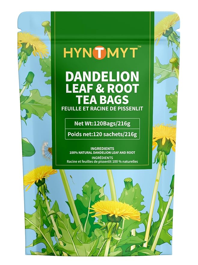 HYNTMYT Dandelion Leaf & Root Tea, Natural Roasted Dandelion Root, Mild & Earthy Taste, Caffeine Free, 120 Count - Bloomnest