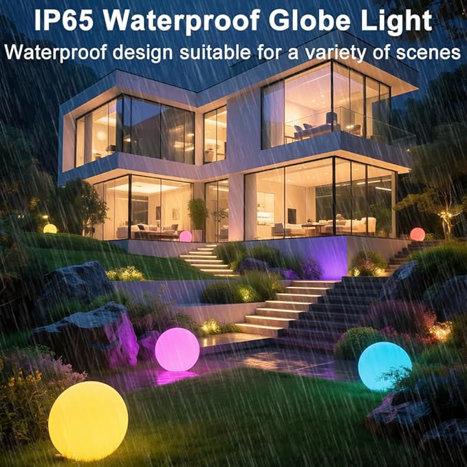 16 In Cordless LED Glowing Ball Light, LED Globe Orb Night Light w/Remote,16RGB Color Changing Waterproof Light Up Ball Rechargeable Indoor/Outdoor Mood Lamp for Nursery Garden Patio Party Bar Decor. - Bloomnest