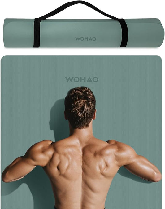 Extra Wide & Thick 8mm Yoga Mat, 72"x31.5" Large Non Slip Exercise Mat, Premium POE Material for Superior Cushioning & Stability, with Strap for Home Gym, Pilates