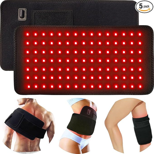 Red Light Therapy Infrared Light Therapy Pad for Body Pain NIR Deep Therapy for Back Knee Hands Feet Relief Portable 660nm 850nm Home Heating Light Therapy Wrap Belt Gift for Women Men