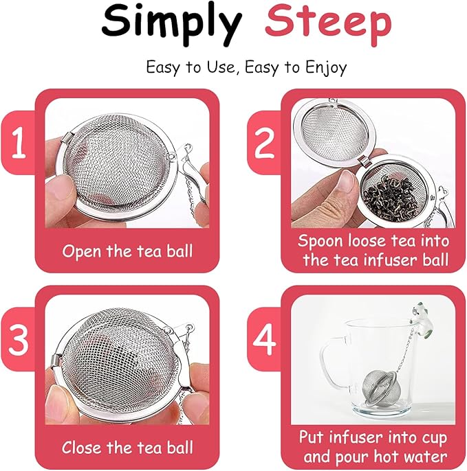 Calico Cat Tea Infuser Set - Adorable Tricolor Kitty Hook, Fine Mesh Loose Leaf Tea Steeper, Stainless Steel, No Mess, 1 Pack (Cat Lounging in Green and White)