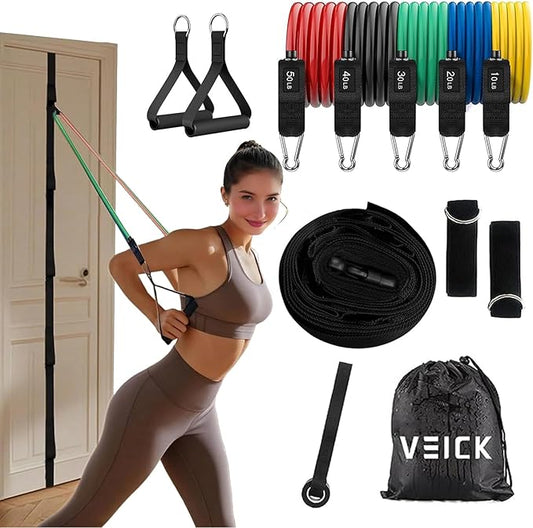VEICK Resistance Bands, Exercise Bands, Workout Bands, Resistance Bands for Working Out with Handles for Men and Women, Exercising Bands for Fitness Weights Work Out at Home - Bloomnest