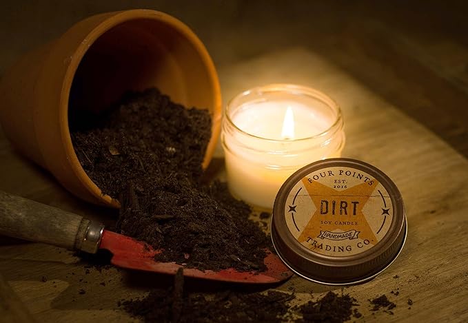 Dirt Scented Candle, 4 Oz. Handcrafted Soy Wax Candles for Men & Women, Fragrant Aromatherapy Candle with Jar, Unique Room Scents, Relaxing Home Essentials for Mom, Daughter or Friend - Bloomnest