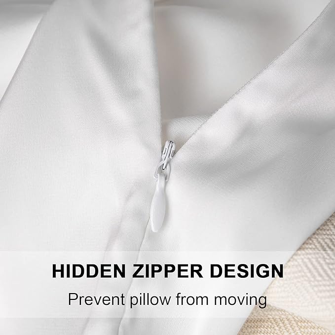 Mulberry Silk Pillowcase for Hair and Skin,King Size Cooling Silk Pillow Case with Hidden Zipper,Allergen Proof Dual Sides Soft Breathable Smooth Silk Pillow Cover for Women(King,White) - Bloomnest