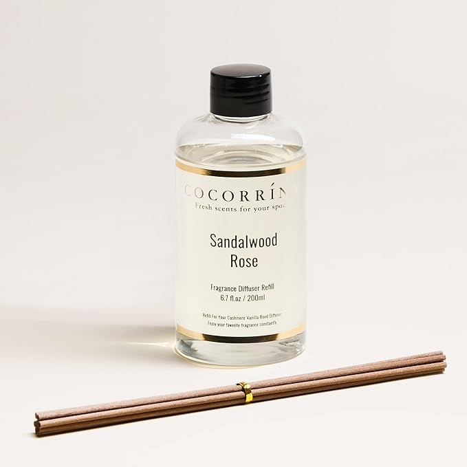 COCORRÍNA Refill - Sandalwood Rose 6.7 Fl.oz Reed Diffuser Refill with 8 Sticks - Bloomnest