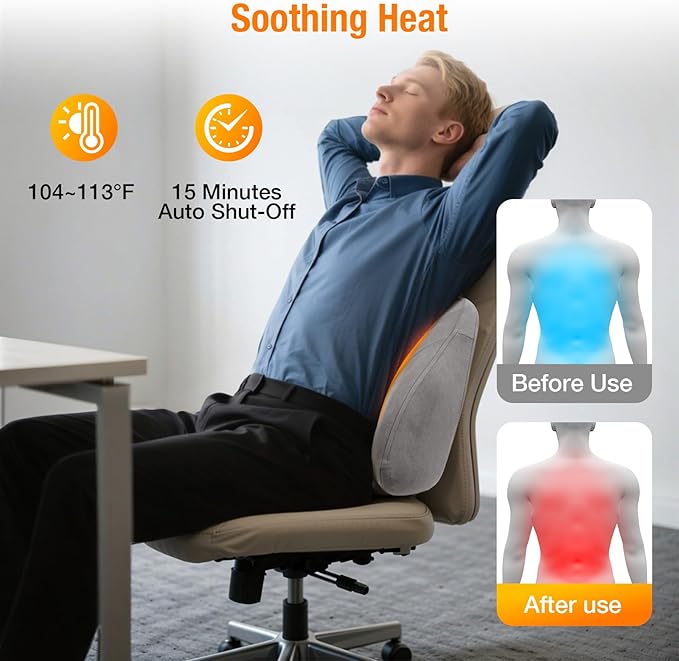 Shiatsu Neck and Back Massager for Pain Relief with Heat, Lower Back Massager Deep Tissue Kneading Pillow for Neck, Lower Back, Leg, Shoulder - Gift for Dad Mom, Auto Shut-Off - Bloomnest