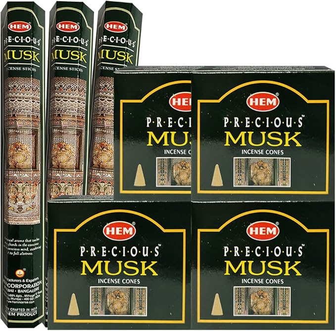 Musk Incense Sticks and Cone Incense Holder Variety Pack Bundle insence insense insienso TRUMIRI