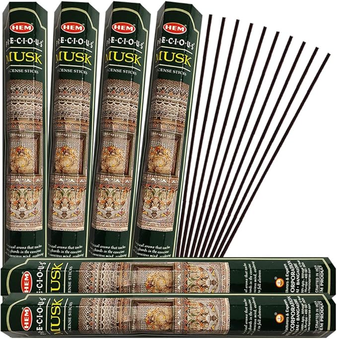 TRUMIRI Precious Musk Incense Stick Bundle: 120 Sticks (6 Packets of 20) with Trumiri Incense Holder TRUMIRI