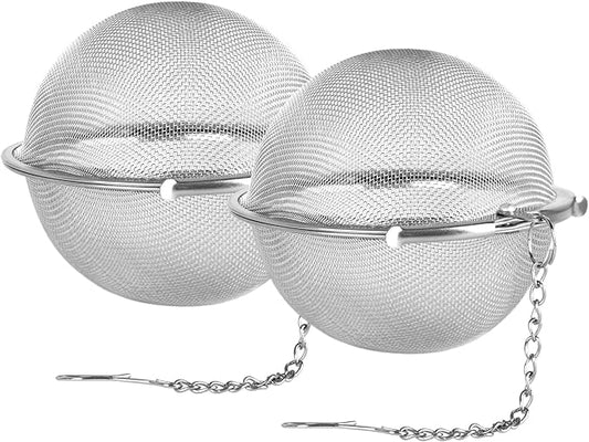 Fu Store 2pcs Stainless Steel Mesh Tea Ball 3.5 inches Tea Strainers Teas Infuser Strainer Filters for Teas - Bloomnest