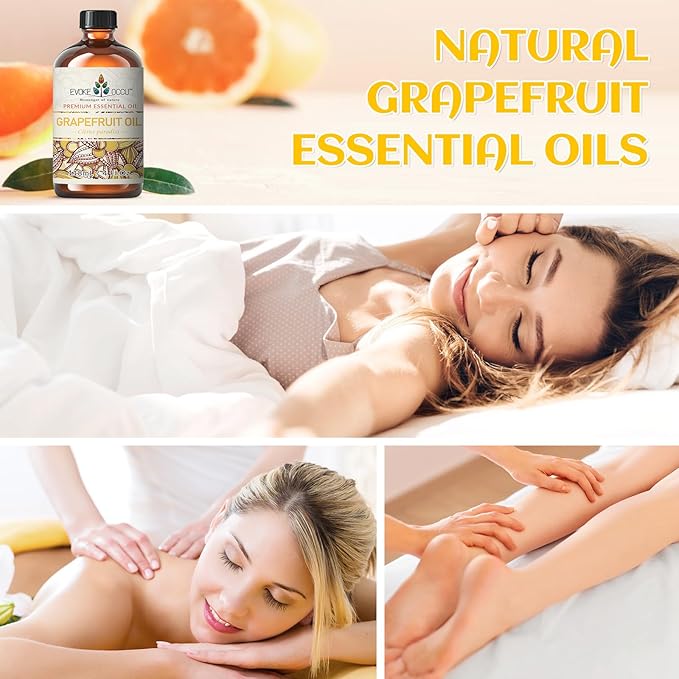 EVOKE OCCU 100% Pure Grapefruit Essential Oil for Diffuser, Aromatherapy, Skin - 4 Fl Oz - Bloomnest