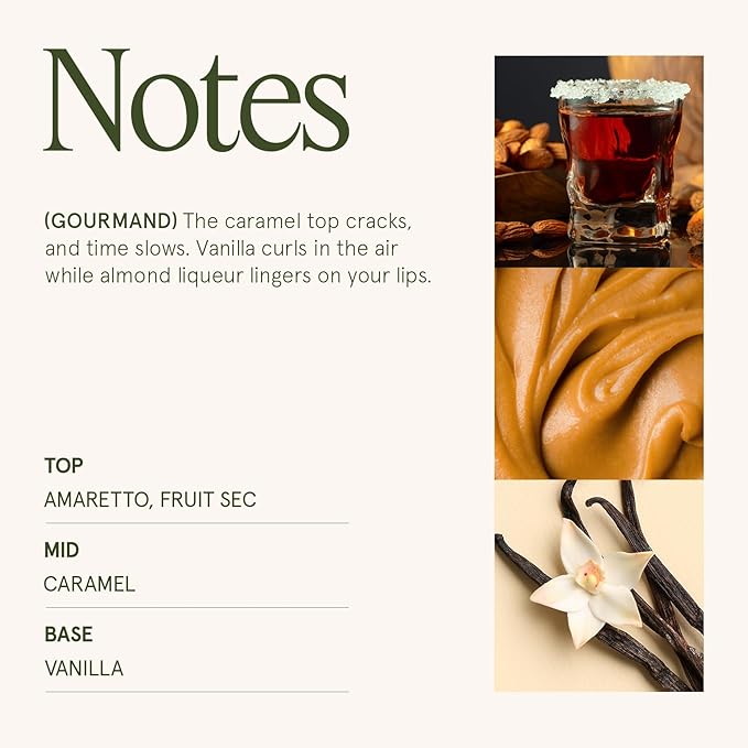 LA JOLIE MUSE Fall Candle | Amaretto Crème Brûlée – Almond Liqueur, Dry Fruit & Caramel | 19 oz Wooden Wick Candle | 90 Hours Clean Burn | Luxury Candles for Self-Care & Gifting - Bloomnest