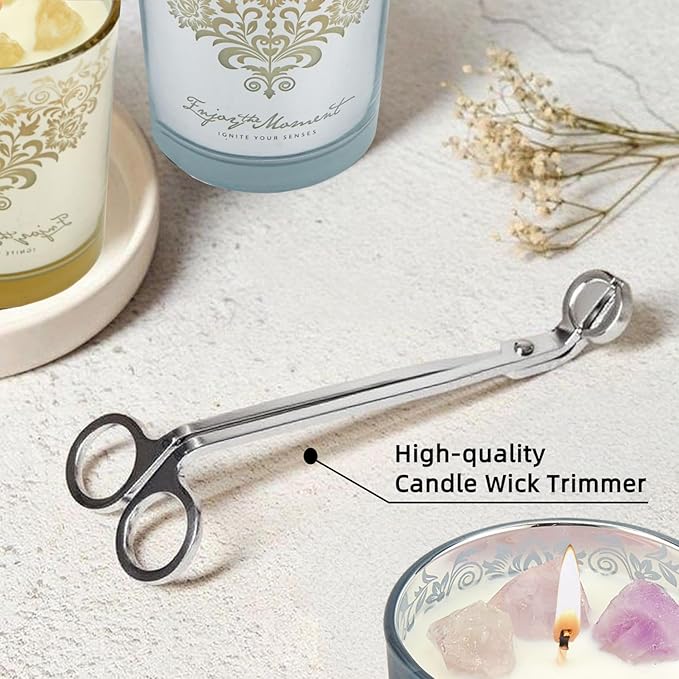 Luxury Scented Candle Gift Set – 3 Crystal Soy & Beeswax Aromatherapy Candle with Snuffer Lid & Wick Trimmer,7oz/each | Floral & Citrus Scents, Candles for Women, candles for home Scented & Relaxation - Bloomnest