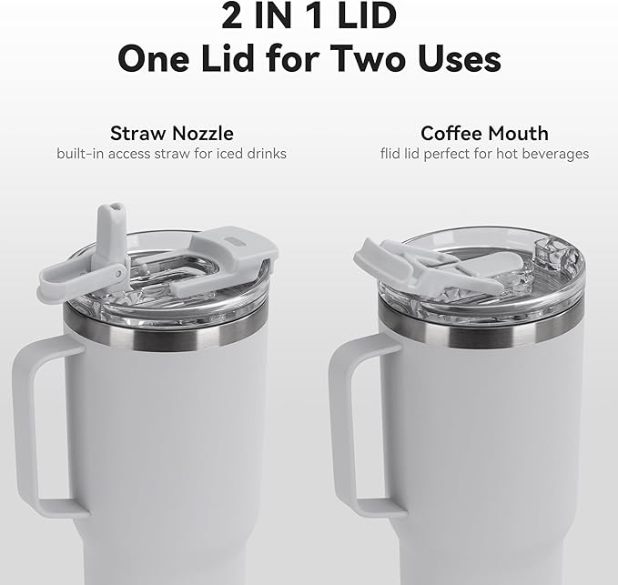 HASLE OUTFITTERS 30oz Tumbler Bulk with Handle, Insulated Travel Coffee Mug Set with Handle Leak-Proof Double Wall Stainless Steel Vacuum Tumblers Pack Metal Cup for Hot and Cold Drink - Bloomnest