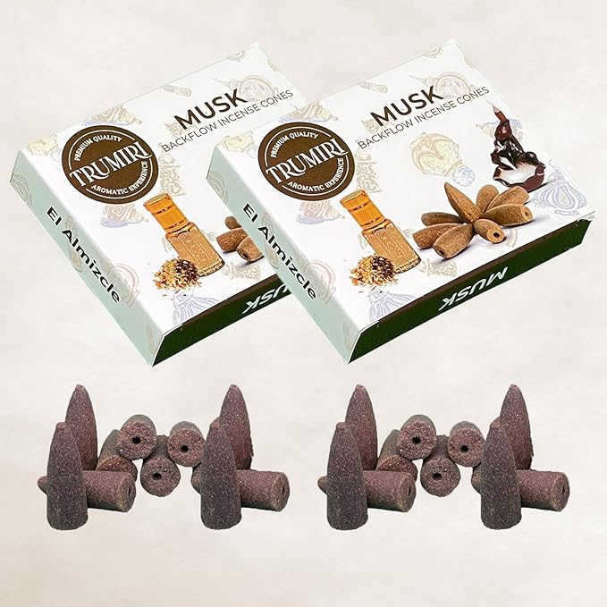 Musk Backflow Incense - 60 Cones, Six Packs of 10, Waterfall Effect TRUMIRI