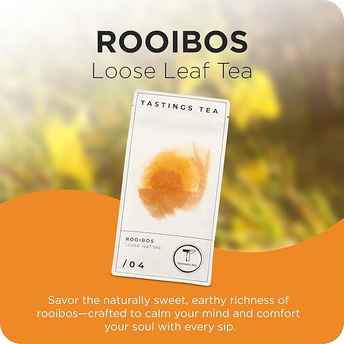 Tastings Tea Rooibos - 8 oz Loose Leaf | South African Herbal Flavour| Caffeine Free - Bloomnest