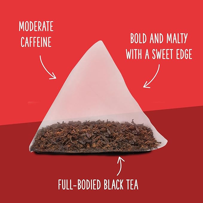 Two Leaves and a Bud Organic English Breakfast Tea Bags, Caffeinated Whole Leaf Black Tea in Compostable Sachets, 15 Count (Pack of 1) - Bloomnest