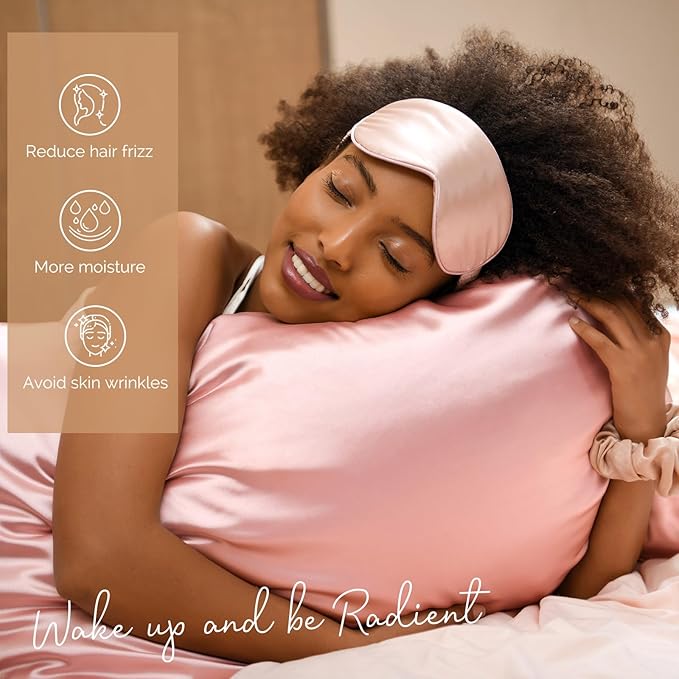 Yanibest Satin Pillowcase, Silk Pillow Cases for Hair and Skin with Zipper, Queen Pillow Cases Set of 2 for 20"x30", Exquisite Packaging for Women Men - Bloomnest