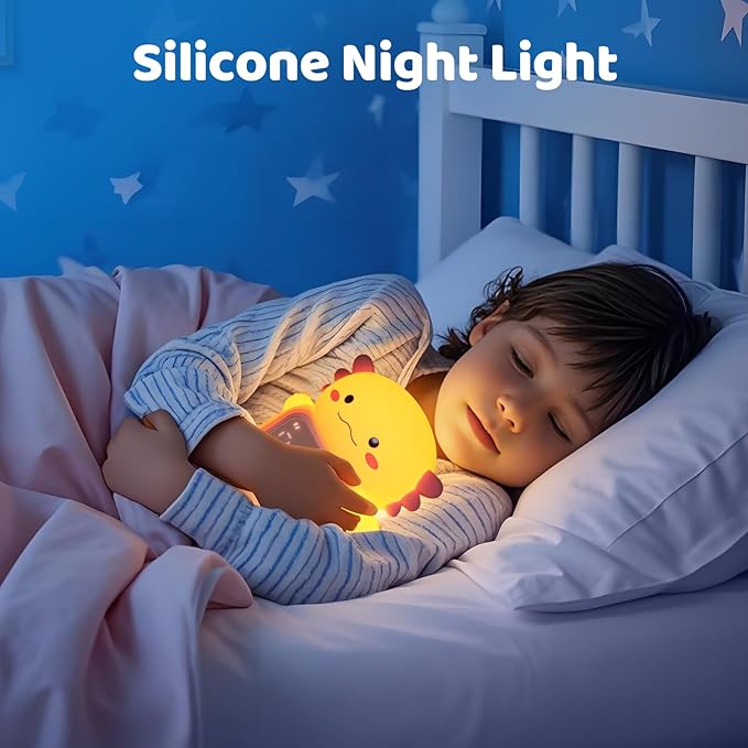 Axolotl Alarm Clock with Night Light for Kids, Rechargeable Silicone Lamp Time to Wake Clock，Cute Animal Tabletop Lamp, Perfect Sleep Companion for Boys Girls - Bloomnest